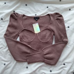 Mauve Bustier Sweater Top